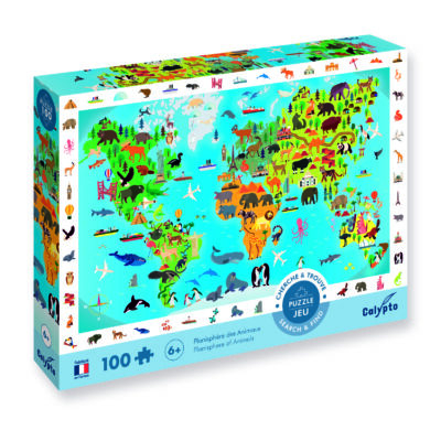 Puzzle : Planisphère des animaux CALYPTO