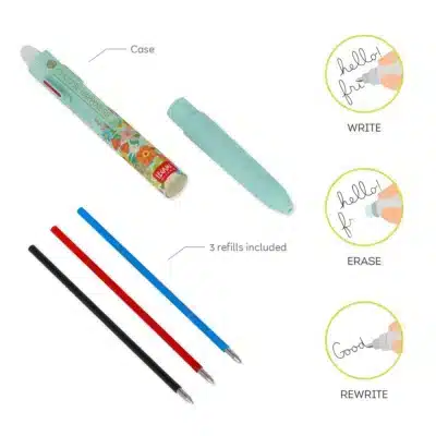 Stylo 3 couleurs effaçable LEGAMI