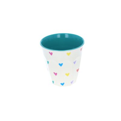 Petit verre en mélamine multicoeurs vert LEPETITSOUK