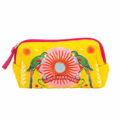 Petite trousse matelassé Perroquets CARTES D’ART