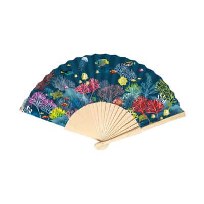 Eventail Bleu corail CARTES D’ART
