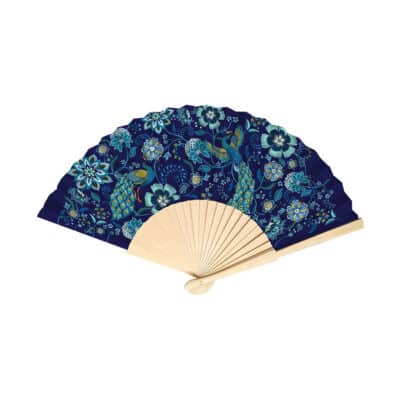 Eventail Paons bleus CARTES D’ART