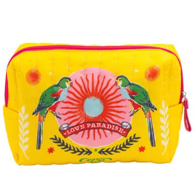 Grande trousse matelassée Perroquets CARTES D’ART